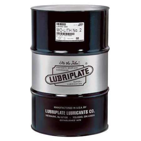 Lubriplate Mo-Lith No. 2, Drum, General Purpose, Moly-Disulfide Grease L0180-040